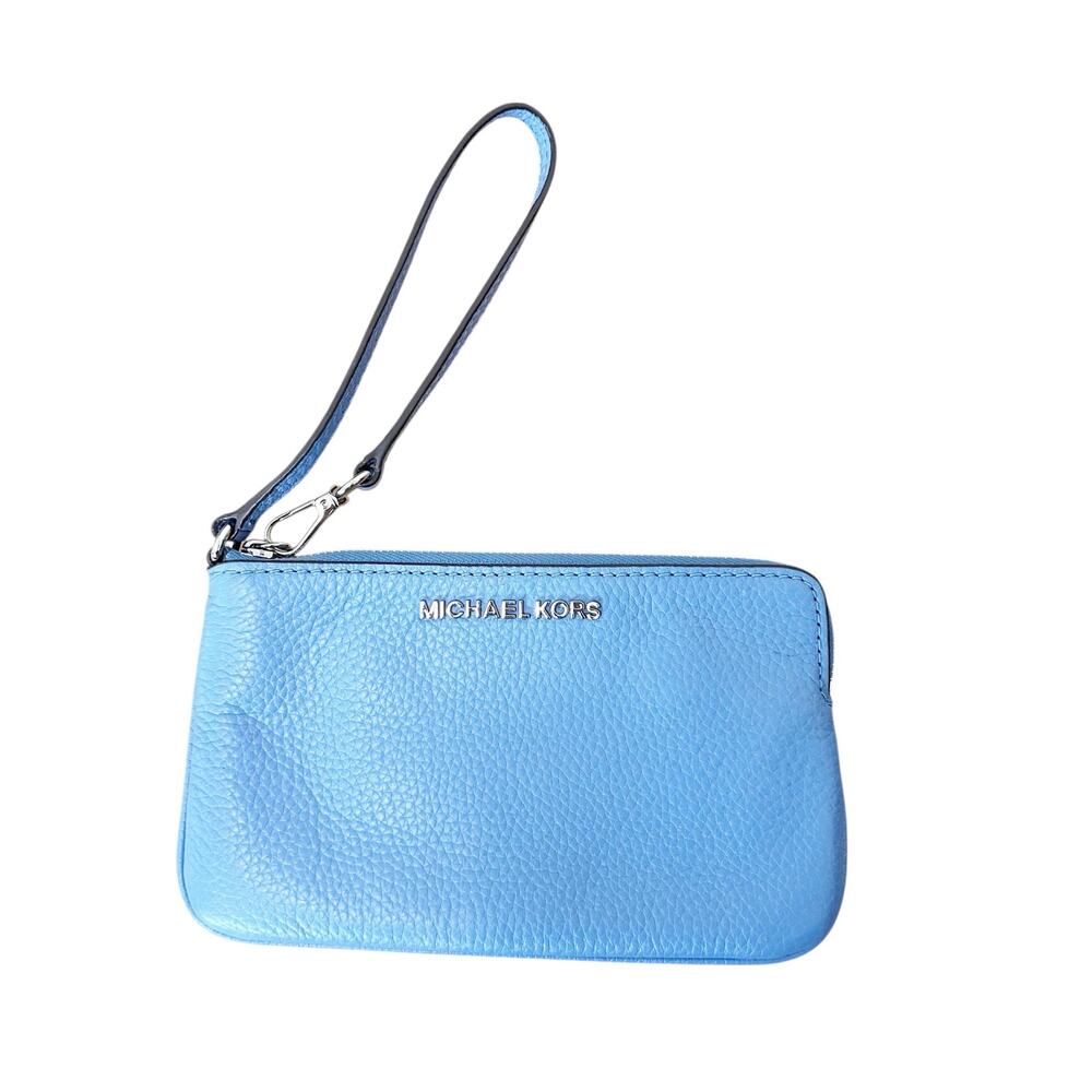 Michael Kors Blue Leather Wristlet Wallet